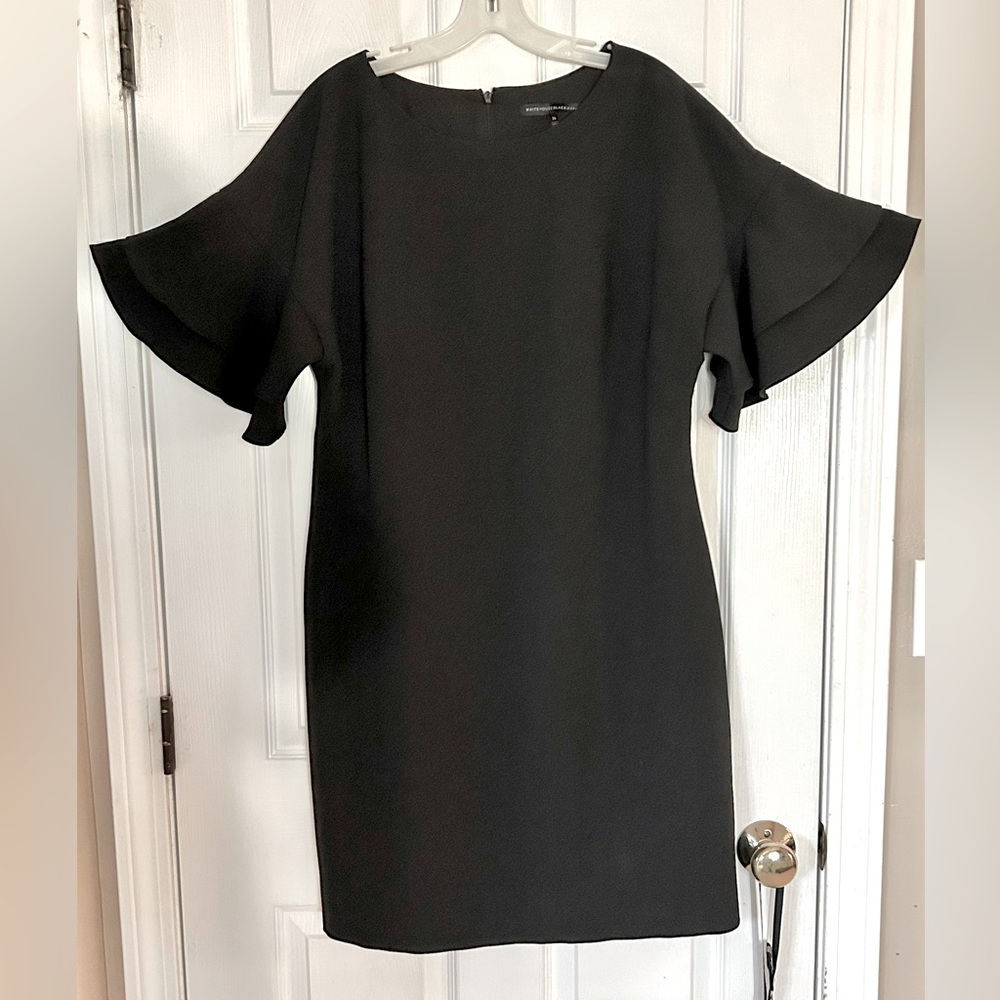 WHBM Black Dress. Layered (2) bell sleeve. Size 14